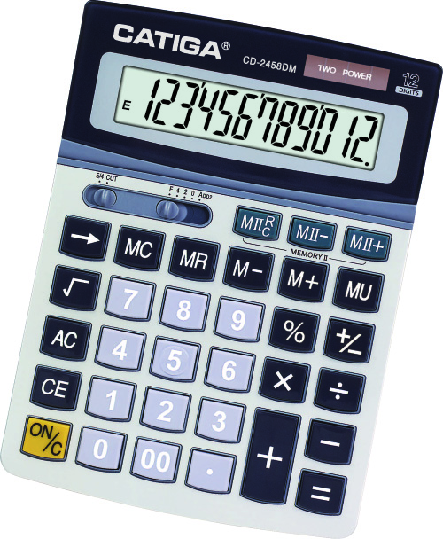 12 Digits Double Memory Calculator