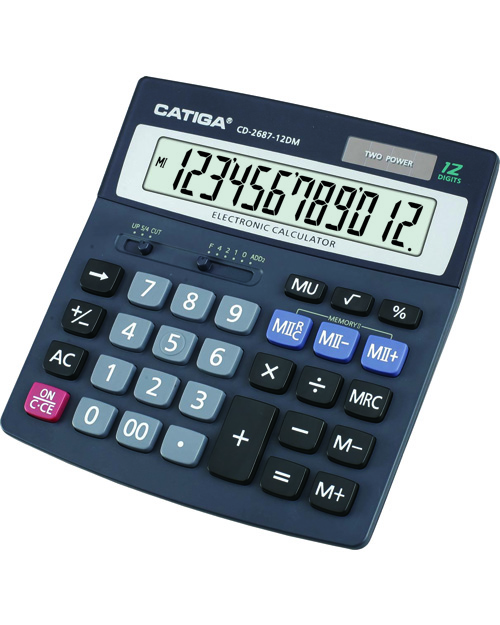 12 Digits Double Memory Calculator