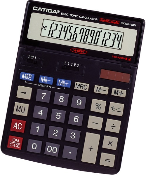 14 Digits Double Memory Calculator