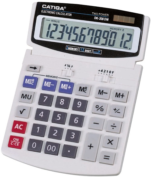 12 Digits Double Memory Calculator