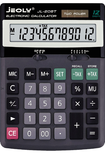 12 Digits Tax Function Calculator